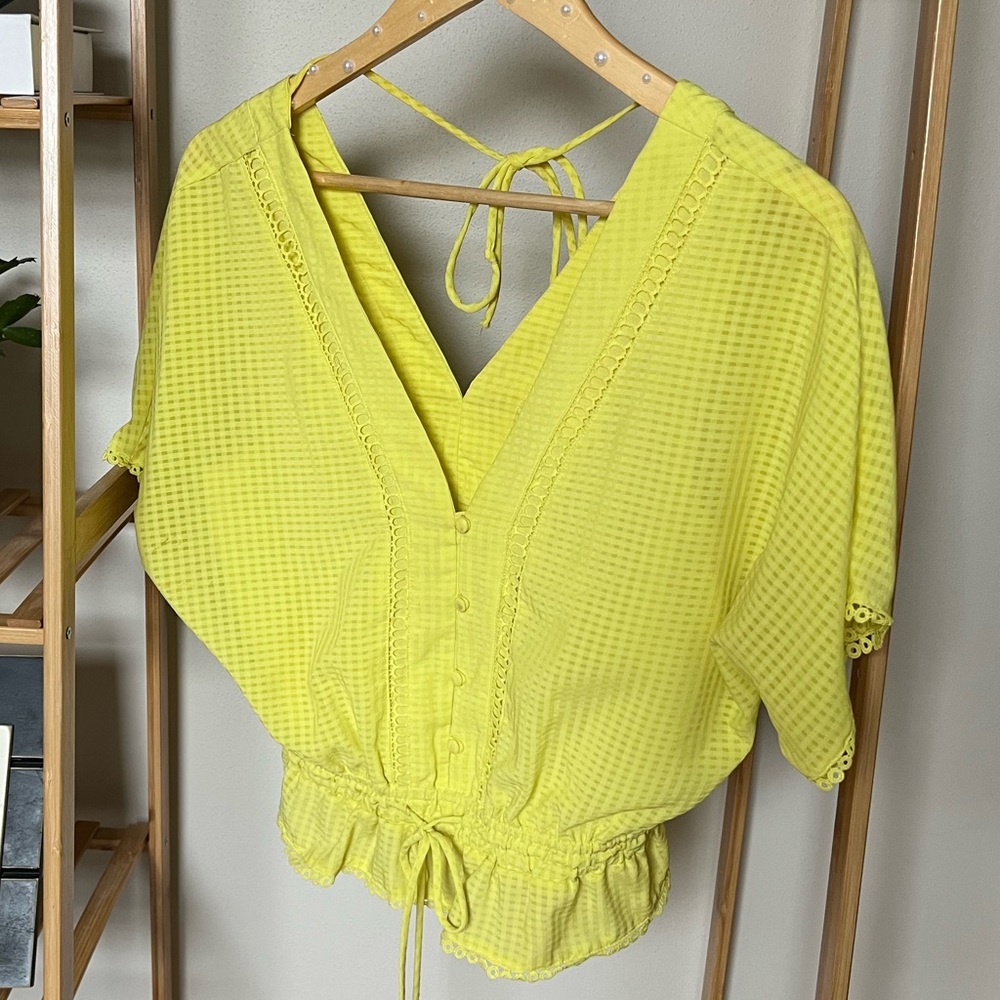 Acid Yellow Textured Blouse